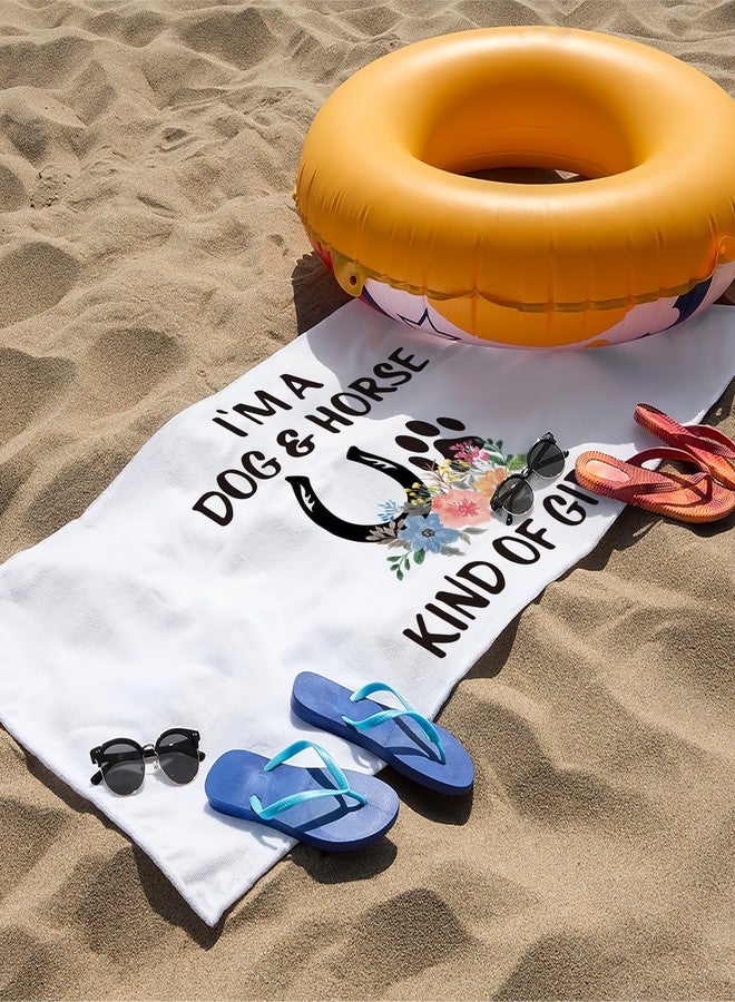 Tzhim Dog Horse Lover Gifts Beach Towel, Horse Girl Gifts Pool Towels, Dog and Horse Kind of Girl Sand Towel Large Bath Towels Gifts for Girls, Horse Gifts for Girls, Dog Gifts for Women, 29x60in - Image 3